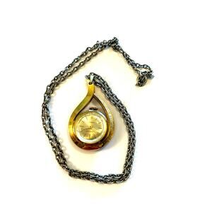 Vtg Lucerno WindUp Mechanical Pendant Watch Antimagnetic Swiss Made Tear Drop